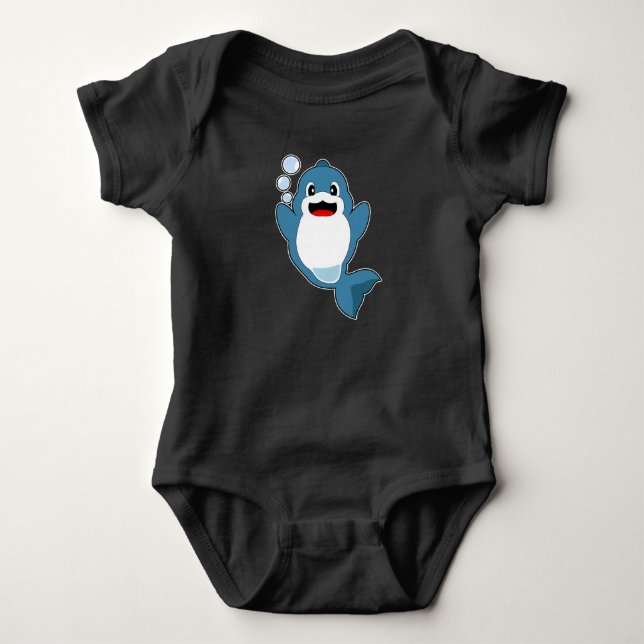 Dolphin Water bubbles Baby Bodysuit (Front)