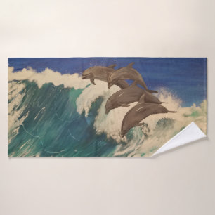 Dolphin Waves Bath Towel Set