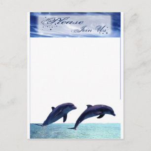 Dolphin Wedding Invitation Beach Wedding Reception Postcard