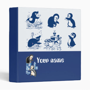 Dolphin, Whales and Penguins Binder