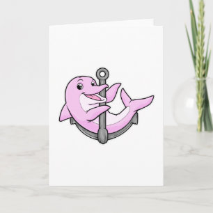 Dolphin with Anchor Card