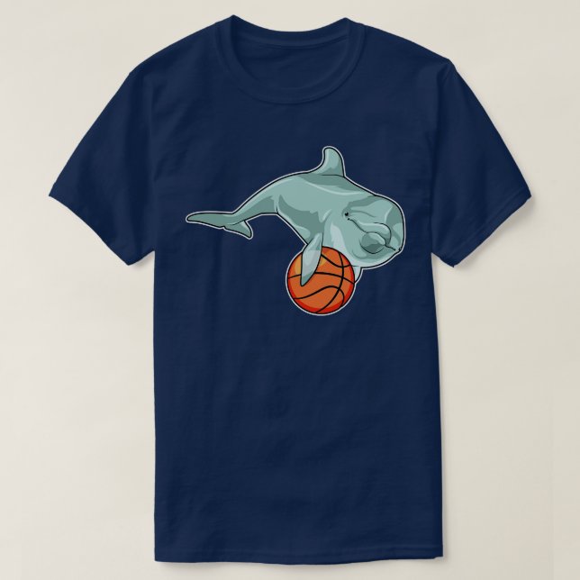 Dolphin with Basketball T-Shirt (Design Front)
