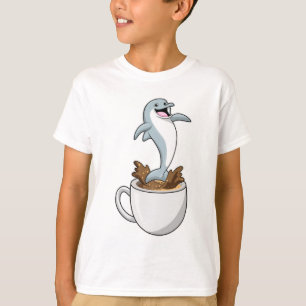 Dolphin with Cup of Coffee T-Shirt