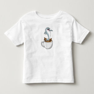 Dolphin with Cup of Coffee Toddler T-shirt