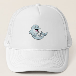 Dolphin with Cup of Coffee Trucker Hat