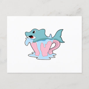 Dolphin with Cup of Water.PNG Postcard