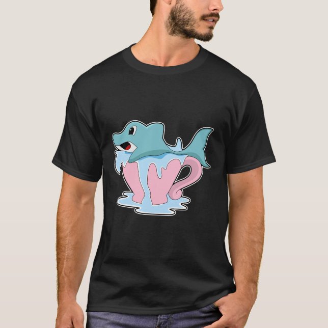 Dolphin with Cup of Water.PNG T-Shirt (Front)