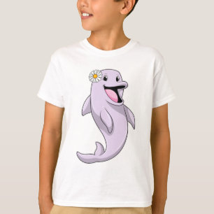 Dolphin with Daisy Flower T-Shirt