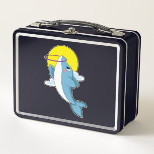 Dolphin with Fitness tires Metal Lunch Box
