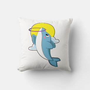 Dolphin with Fitness tires Throw Pillow