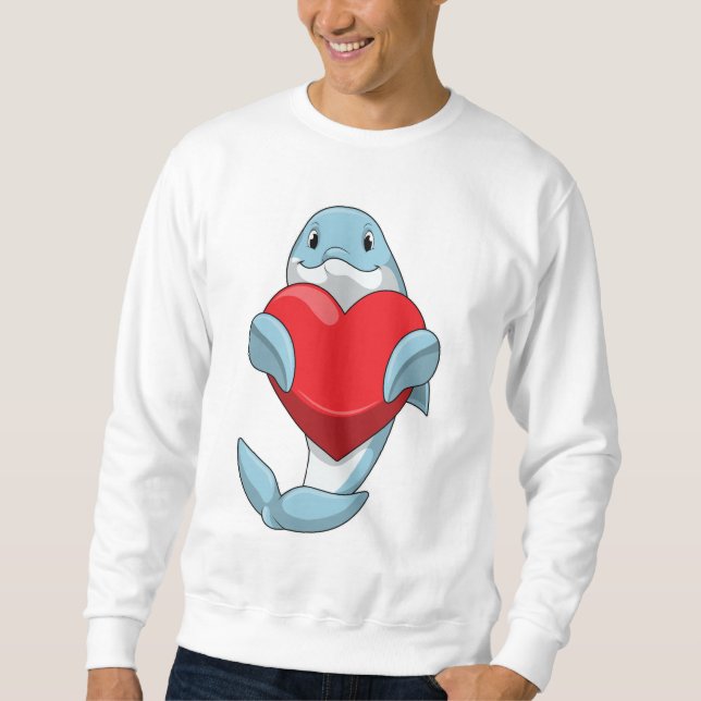 Dolphin with Heart Sweatshirt (Front)