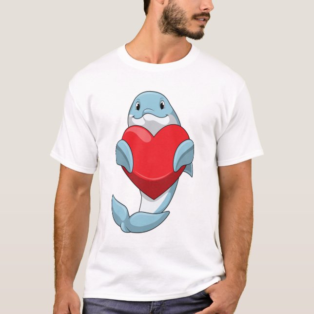 Dolphin with Heart T-Shirt (Front)