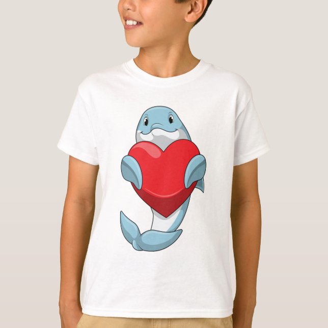 Dolphin with Heart T-Shirt (Front)