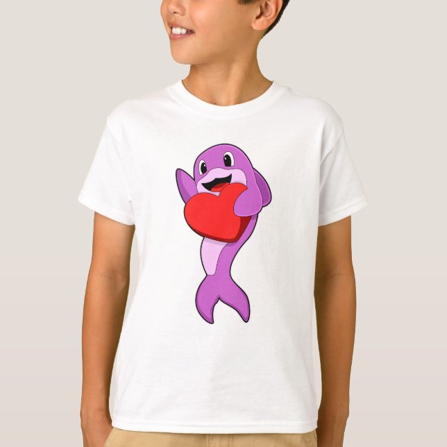 Dolphin with Heart T-Shirt (Front)