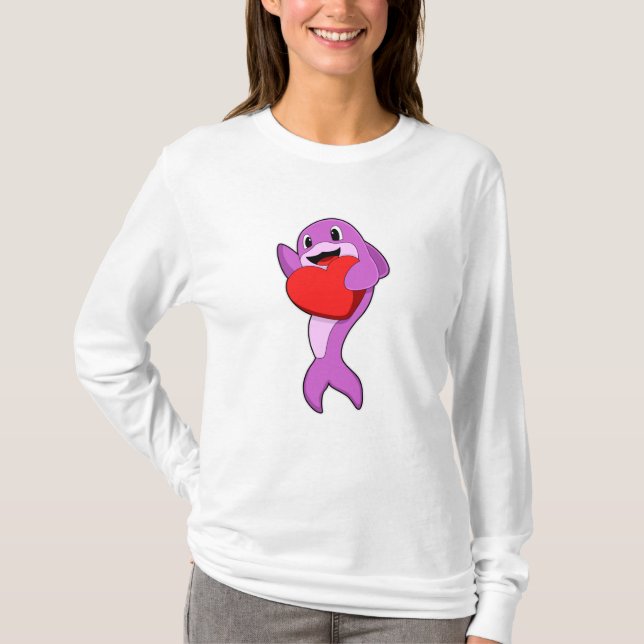 Dolphin with Heart T-Shirt (Front)
