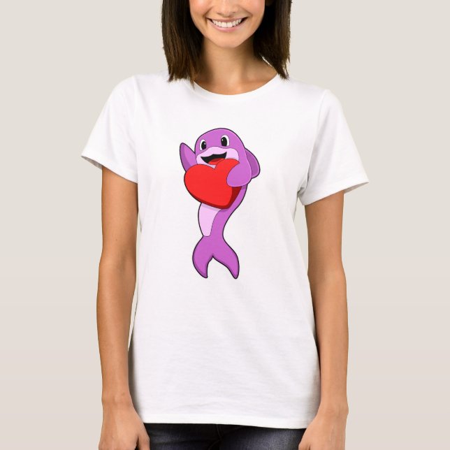 Dolphin with Heart T-Shirt (Front)