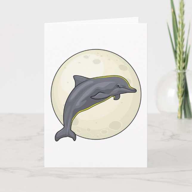 Dolphin with Moon Card (Front)