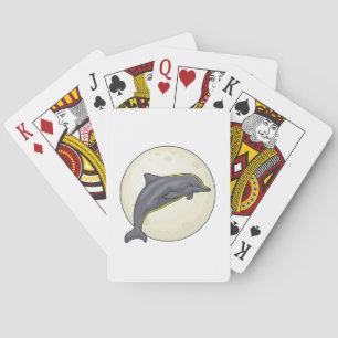 Dolphin with Moon Playing Cards