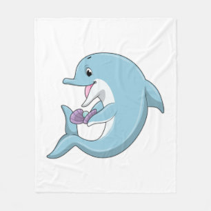 Dolphin with Pearl Fleece Blanket