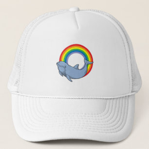 Dolphin with Rainbow Trucker Hat