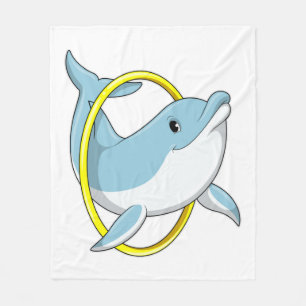 Dolphin with Ring Fleece Blanket