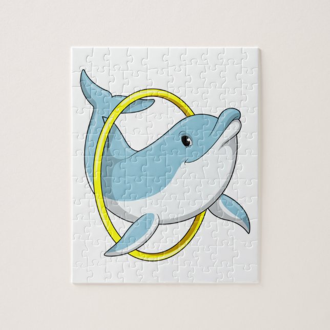 Dolphin with Ring Jigsaw Puzzle (Vertical)