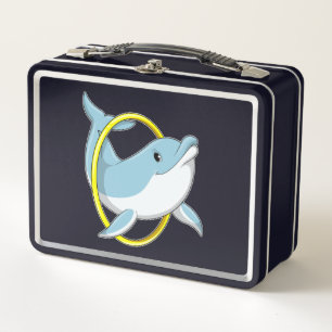 Dolphin with Ring Metal Lunch Box
