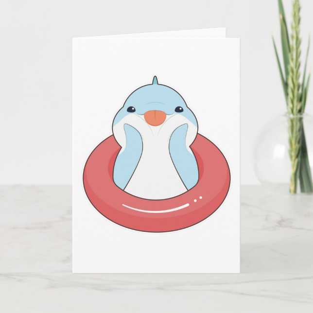 Dolphin with Swim ring Card (Front)