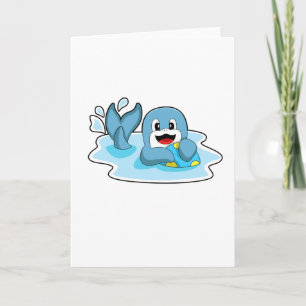 Dolphin with Water polo Card