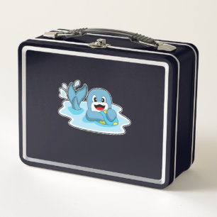 Dolphin with Water polo Metal Lunch Box