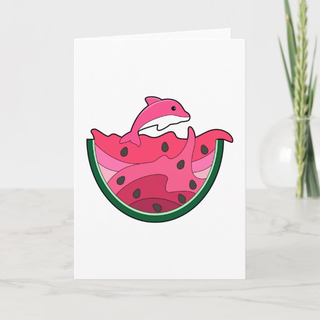 Dolphin with Watermelon Card (Front)