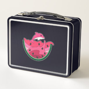 Dolphin with Watermelon Metal Lunch Box