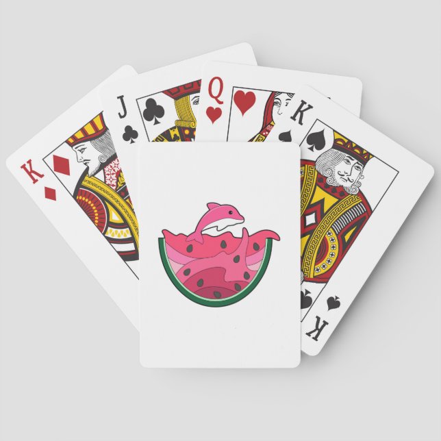 Dolphin with Watermelon Playing Cards (Back)