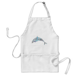 Dolphin Word Art Standard Apron