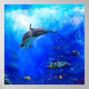 Dolphin World "WIND ON THE WATER" Poster