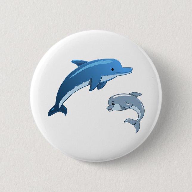 Dolphins 🐬 2 inch round button (Front)