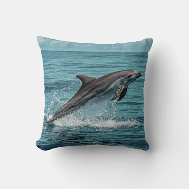 Dolphins: A Symbol of Freedom and Happiness Throw Pillow (Front)
