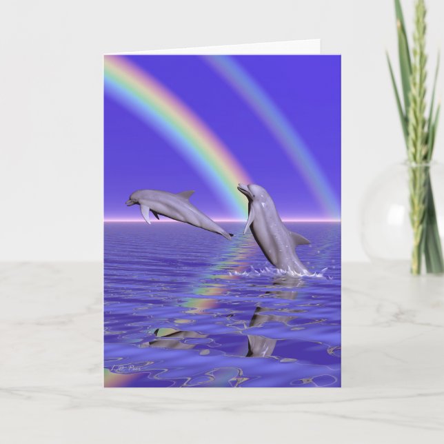 Dolphins and Rainbow Card (Front)