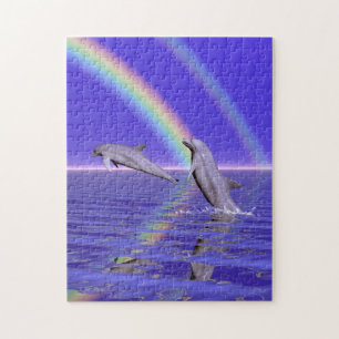 Dolphins and Rainbow Jigsaw Puzzle