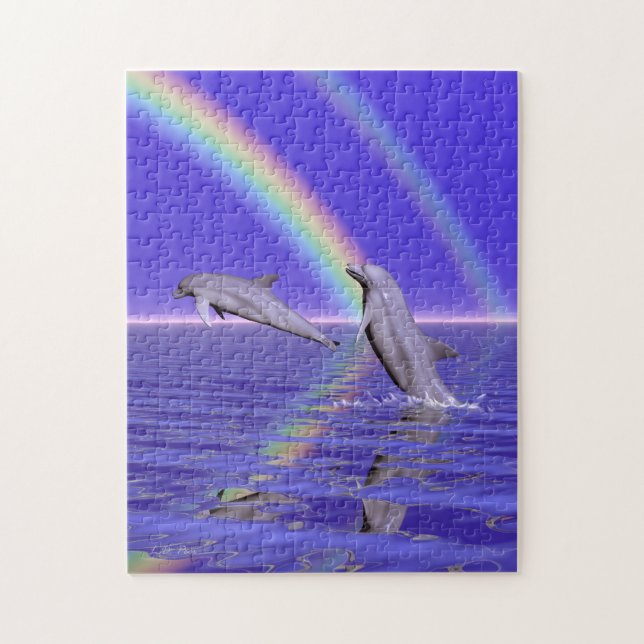 Dolphins and Rainbow Jigsaw Puzzle (Vertical)