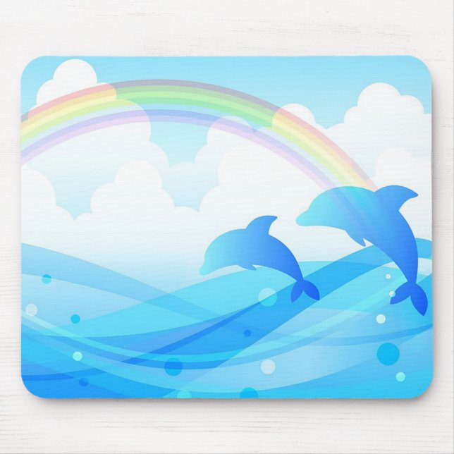 Dolphins and Rainbow Mouse Pad (Front)