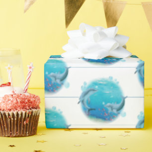 Dolphins and Sea Life Wrapping Paper