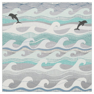 dolphins and waves fabric