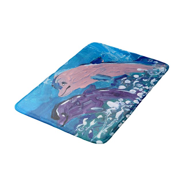 Dolphins "Art by Kids" Bath Mat (Angled)