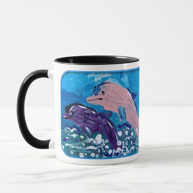 Dolphins "Art by Kids" Mug (Left)