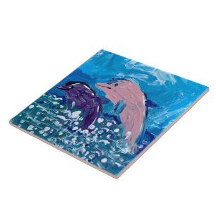 Dolphins "Art by Kids" Tile