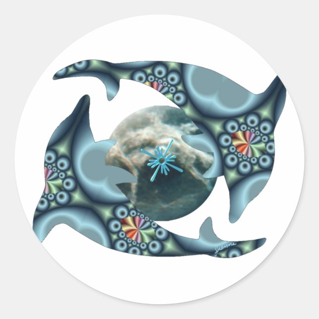 Dolphins at Dione Classic Round Sticker (Front)