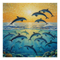Dolphins At Sunset l