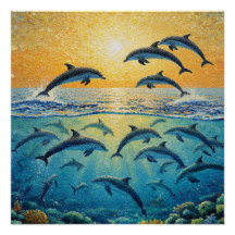 Dolphins At Sunset l