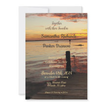 Dolphins at Sunset Wedding Invitation